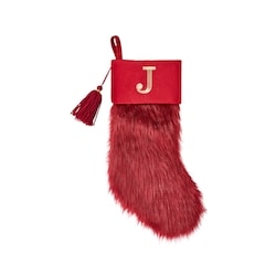 Life at Home Burgundy Faux Fur Monogram Stocking - Letter J 1 ea, $19.00/1ea