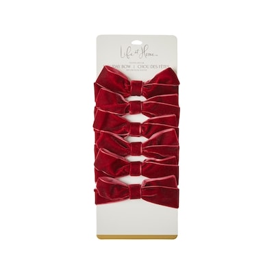Life at Home Holiday Velvet Bows 6 Pack - Burgundy 6 ea, $1.33/1ea