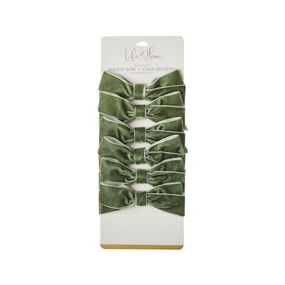 Life at Home Holiday Velvet Bows 6 Pack - Sage 6 ea, $1.33/1ea