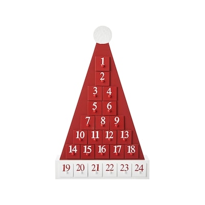 null Calendrier de l’Avent en bois à motif de chapeau de père Noël 1 ea, 34,00 $/1ch