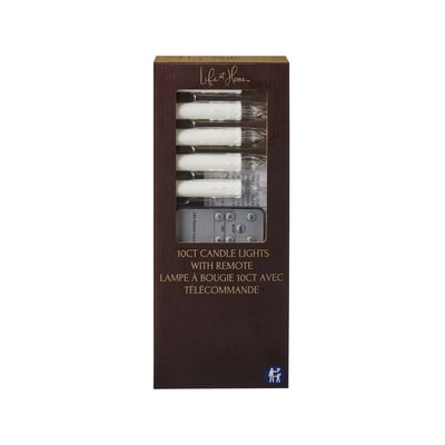 Life at Home Jeu de 10 bougies lumineuses avec télécommande 1 ea, 24,00 $/1ch