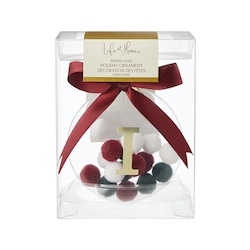 Life at Home Pompom Filled Glass Monogram Ornament - Letter I 1 ea, $7.00/1ea