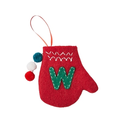 Life at Home Ornement de mitaine avec monogramme – lettre W 1 ea, 5,00 $/1ch