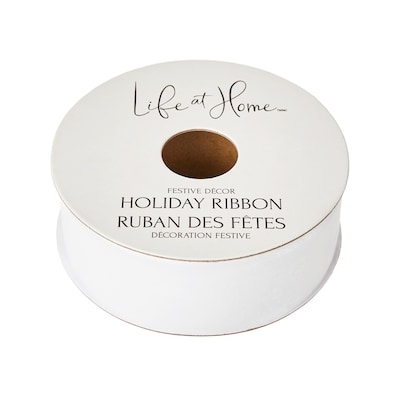Life at Home Velvet Holiday Ribbon 9 ft - White 1 ea, $3.00/1ea