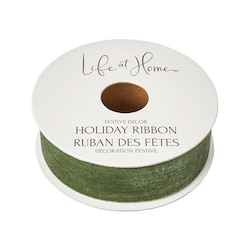 Life at Home Velvet Holiday Ribbon 9 ft - Sage 1 ea, $3.00/1ea