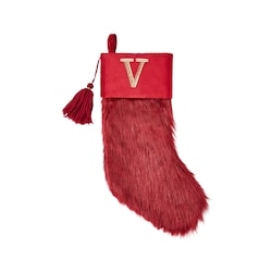 Life at Home Burgundy Faux Fur Monogram Stocking - Letter V 1 ea, $19.00/1ea
