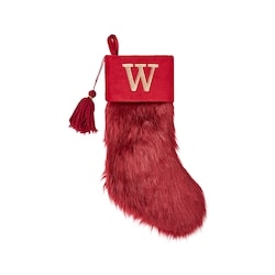 Life at Home Burgundy Faux Fur Monogram Stocking - Letter W 1 ea, $19.00/1ea