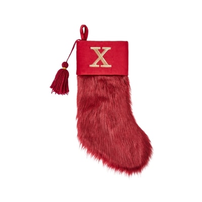 Life at Home Burgundy Faux Fur Monogram Stocking - Letter X 1 ea, $19.00/1ea