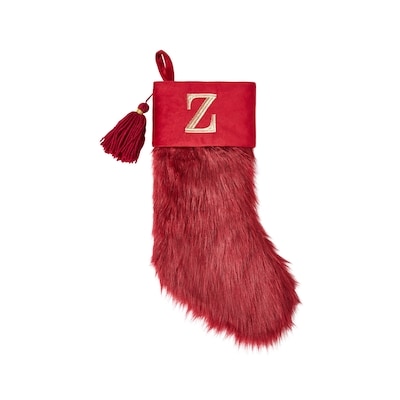 Life at Home Bas de Noël bourgogne en similifourrure avec monogramme – lettre Z 1 ea, 14,25 $/1ch