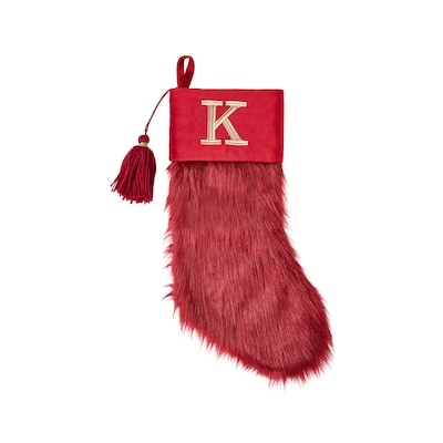 Life at Home Burgundy Faux Fur Monogram Stocking - Letter K 1 ea, $19.00/1ea