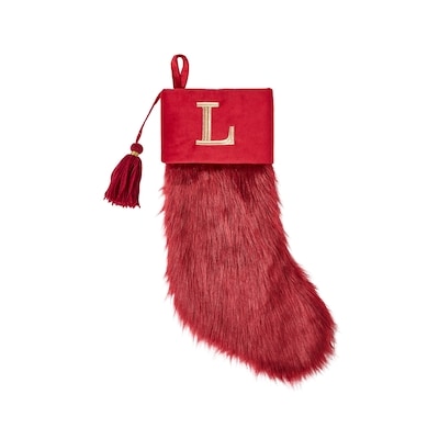 Life at Home Burgundy Faux Fur Monogram Stocking - Letter L 1 ea, $19.00/1ea