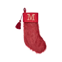 Life at Home Burgundy Faux Fur Monogram Stocking - Letter M 1 ea, $19.00/1ea