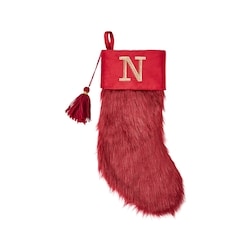 Life at Home Burgundy Faux Fur Monogram Stocking - Letter N 1 ea, $19.00/1ea