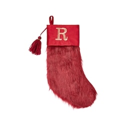 Life at Home Burgundy Faux Fur Monogram Stocking - Letter R 1 ea, $19.00/1ea