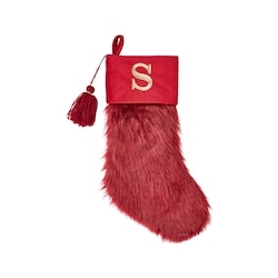 Life at Home Burgundy Faux Fur Monogram Stocking - Letter S 1 ea, $19.00/1ea