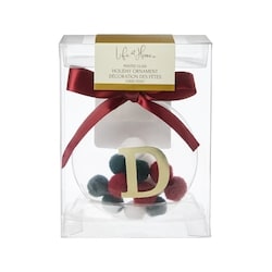 Life at Home Pompom Filled Glass Monogram Ornament - Letter D 1 ea, $7.00/1ea