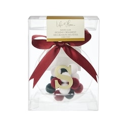 Life at Home Pompom Filled Glass Monogram Ornament - Letter S 1 ea, $7.00/1ea