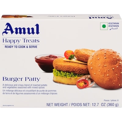 Amul Burger patty 360 g, 1,03 $/100g