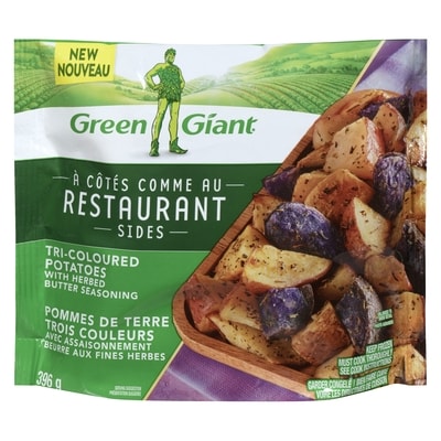 Géant Vert À côtés comme au restaurant pommes de terre trois couleurs avec assaisonnement beurre aux fines herbes 396 g, 1,26 $/100g