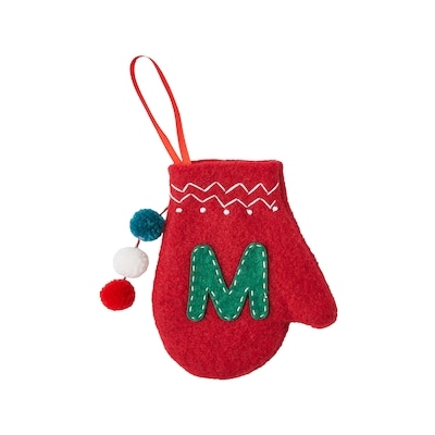 Life at Home Mitten Monogram Ornament - Letter M 1 ea, $5.00/1ea
