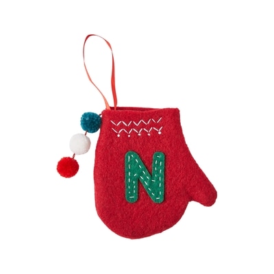 Life at Home Mitten Monogram Ornament - Letter N 1 ea, $5.00/1ea