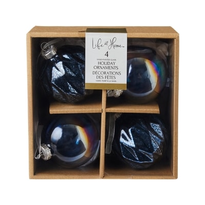 Life at Home Mixed Glass Ornaments 4 Pack - Blue 1 ea, $14.00/1ea