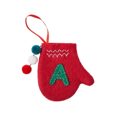 Life at Home Ornement de mitaine avec monogramme – lettre A 1 ea, 5,00 $/1ch