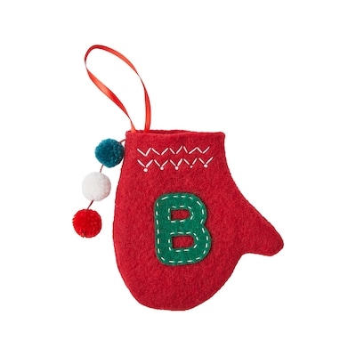 Life at Home Mitten Monogram Ornament - Letter B 1 ea, $5.00/1ea