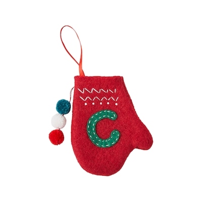Life at Home Mitten Monogram Ornament - Letter C 1 ea, $5.00/1ea