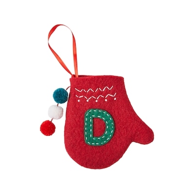 Life at Home Mitten Monogram Ornament - Letter D 1 ea, $5.00/1ea