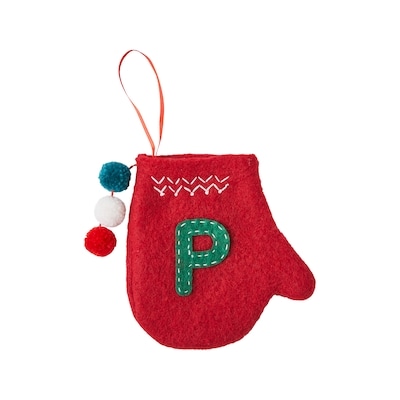 Life at Home Mitten Monogram Ornament - Letter P 1 ea, $5.00/1ea