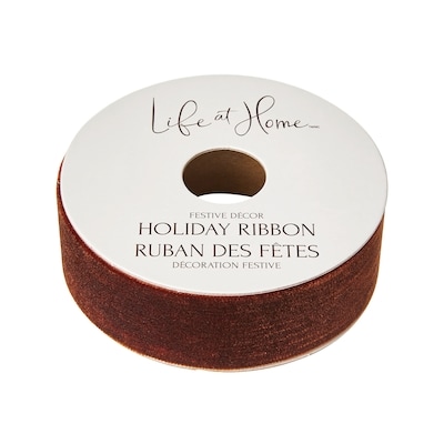 Life at Home Velvet Holiday Ribbon 9 ft - Brown 1 ea, $3.00/1ea