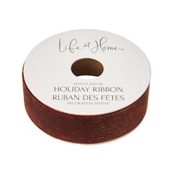 Life at Home Ruban des fêtes en velours 9 pi – brun 1 ea, 3,00 $/1ch