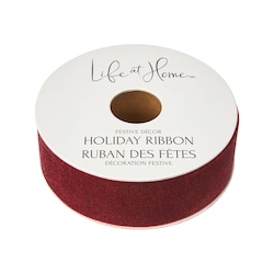 Life at Home Ruban des fêtes en velours 9 pi – bourgogne 1 ea, 3,00 $/1ch