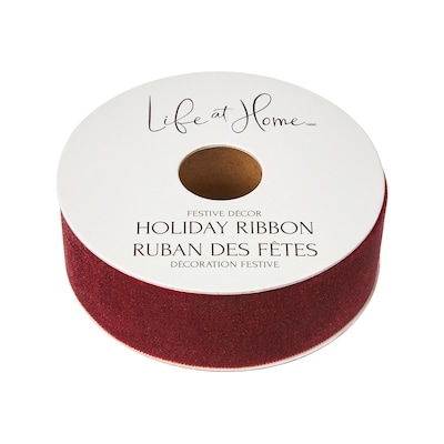 Life at Home Ruban des fêtes en velours 9 pi – bourgogne 1 ea, 3,00 $/1ch