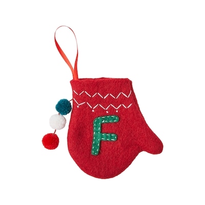 Life at Home Mitten Monogram Ornament - Letter F 1 ea, $5.00/1ea