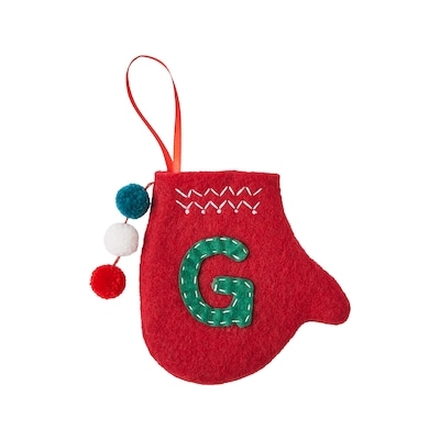 Life at Home Mitten Monogram Ornament - Letter G 1 ea, $3.25/1ea