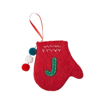 Life at Home Mitten Monogram Ornament - Letter J 1 ea, $5.00/1ea