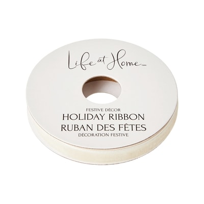 Life at Home Ruban des fêtes en velours 15 pi – ivoire 1 ea, 3,00 $/1ch