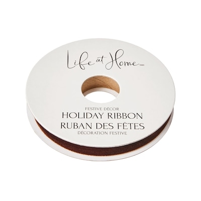 Life at Home Velvet Holiday Ribbon 15 ft - Brown 1 ea, $3.00/1ea