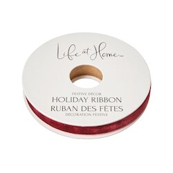 Life at Home Ruban des fêtes en velours 15 pi – bourgogne 1 ea, 3,00 $/1ch