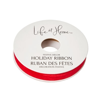 Life at Home Velvet Holiday Ribbon 15 ft - Red 1 ea, $3.00/1ea