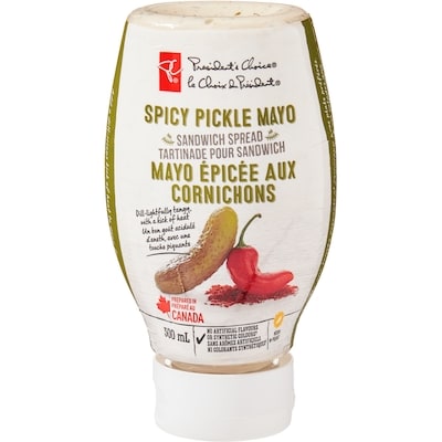 President's Choice Spicy Pickle Mayo Sandwich Spread 300 ml, $1.17/100ml