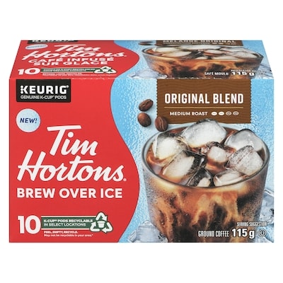 Tim Hortons Brew Over Ice Ground Coffee Original Blend Medium Roast 10 ea, $1.60/1ea