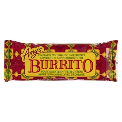 Amys Burrito mode sud-ouest avec fromage 156 g, 3,36 $/100g