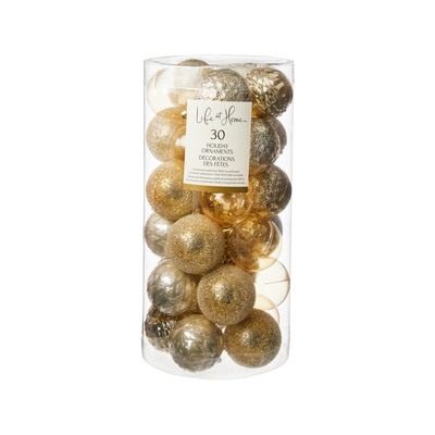 Life at Home Ball Holiday Ornaments 30 Pack - Gold 1 ea, $12.00/1ea