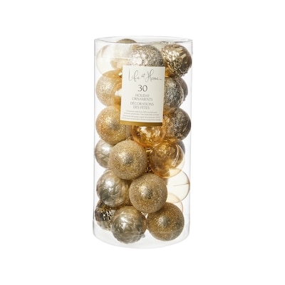 Life at Home Décorations des fêtes, lot de 30 boules – or 1 ea, 12,00 $/1ch