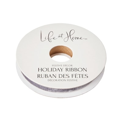 Life at Home Velvet Holiday Ribbon 15 ft - Grey 1 ea, $3.00/1ea