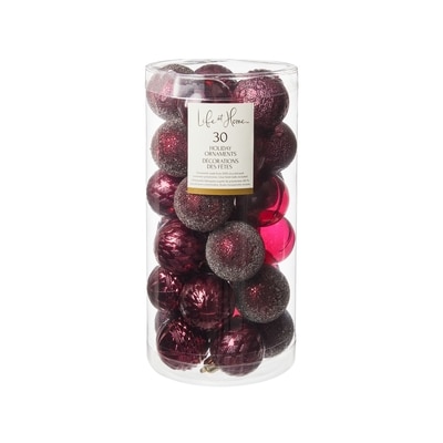 Life at Home Décorations des fêtes, lot de 30 boules – bourgogne 1 ea, 12,00 $/1ch