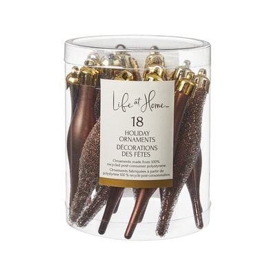 Life at Home Décorations des fêtes, assortiment de 18 mini fleurons – cuivre 1 ea, 5,00 $/1ch